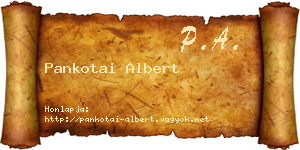 Pankotai Albert névjegykártya
