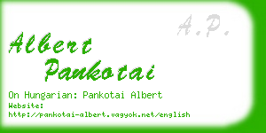 albert pankotai business card